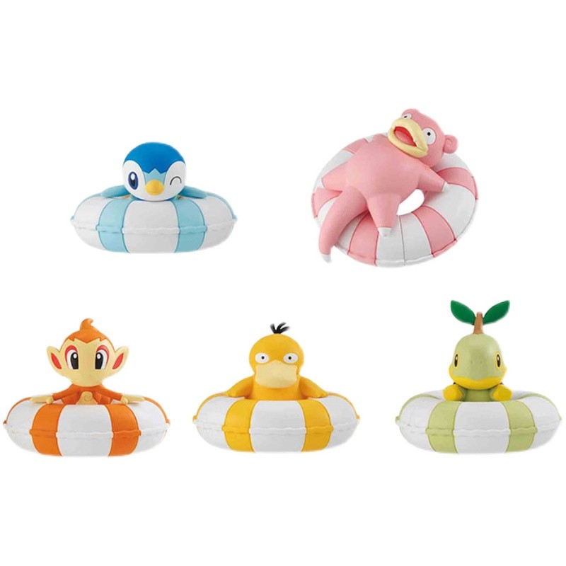 现货万代扭蛋 精灵宝可梦漂浮游泳圈3/4 伊布可达鸭呆呆兽波加曼