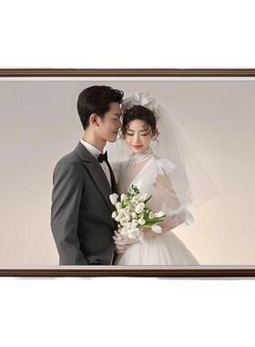 影楼婚纱照大相框挂墙结婚照片打印做成卧室床头放大全家福定制框