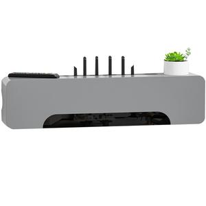 wifi路由器收纳盒墙上电视机顶盒置物架免打孔电线插座遮挡装饰柜