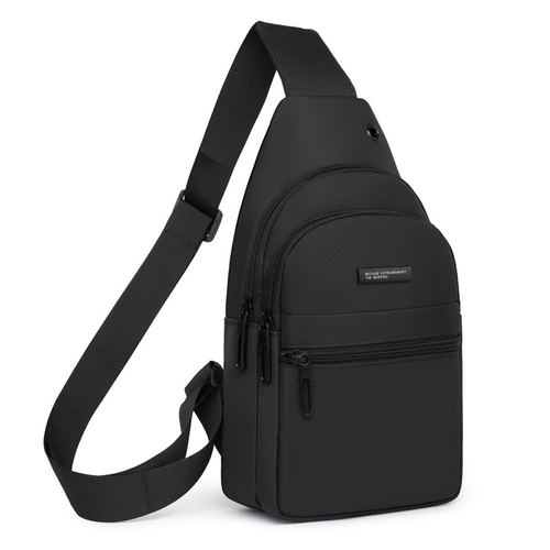 男胸包牛津布防泼水多隔层男士旅行运动胸前斜挎包休闲单肩小背包