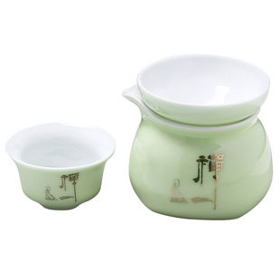 茶漏茶滤茶叶过滤网泡茶器分离器冲茶隔公道杯一体龙泉煮茶虑青瓷