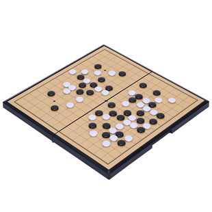 磁性五子棋围棋儿童小学生初学入门套装可折叠便携式黑白对弈棋盘