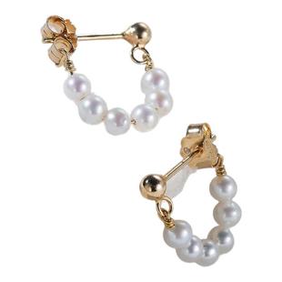 Meluxe美奈【微笑系列】银镶嵌淡水珍珠耳饰3-3.5mm珍珠气质百搭