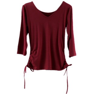 莫代尔v领抽绳形体服现代舞服中国舞古典舞蹈服套装练功服上衣女