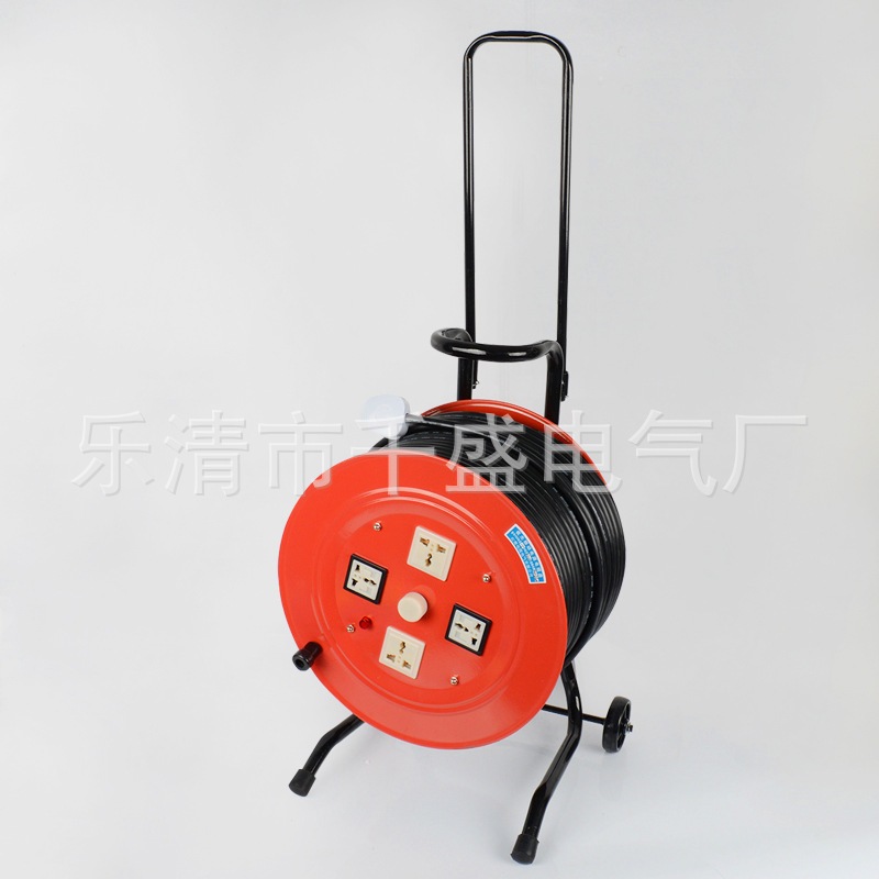 手提式移动电缆盘可移动式滚筒3*盘电源2.5/100M移动盘线绕线电缆
