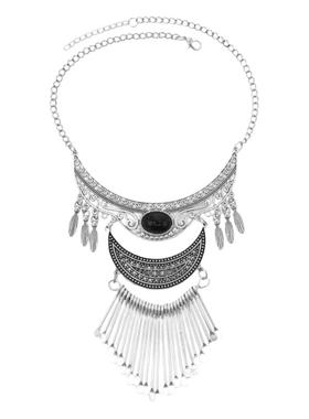 苗族复古民族风水滴流苏长款项链