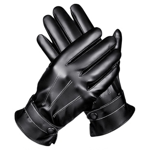 加绒皮手套冬季男士骑行电瓶车摩托车保暖防风可触屏防水加厚时尚