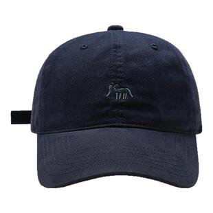 刺绣棒球帽鸭舌帽女宽帽檐大脸显脸小2025新款帽子藏蓝藏青色韩系