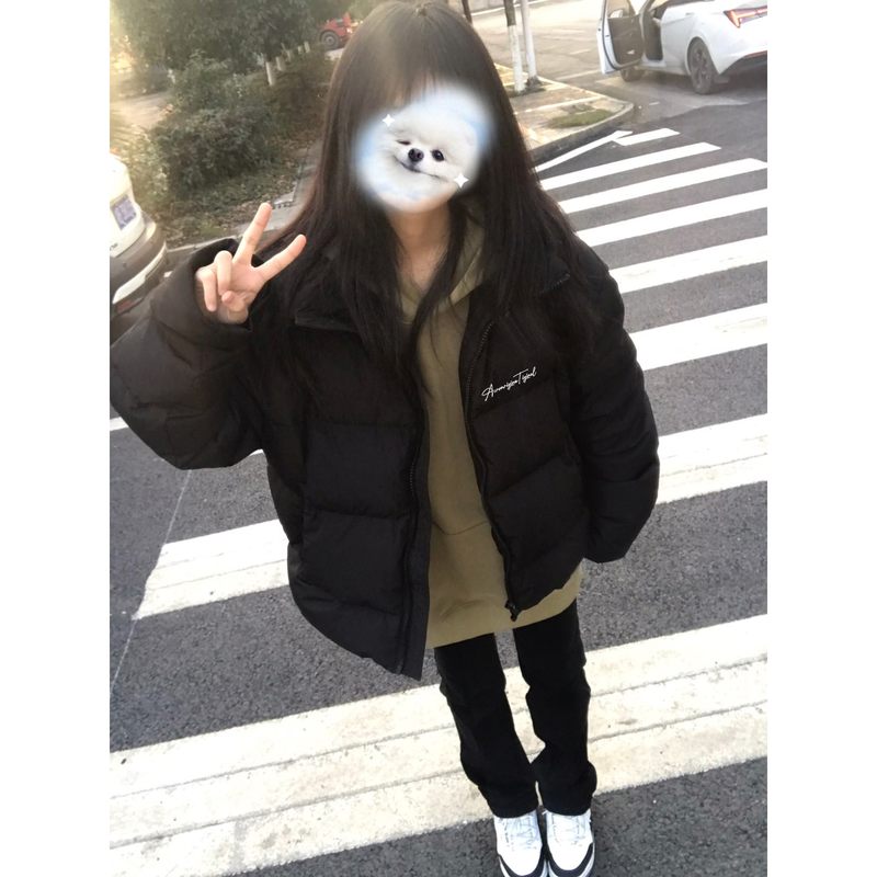 巨好看的两件套冬装美式立领棉服2025新款加厚外套裤子穿搭一整套