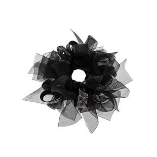 气质网纱碎钻大肠发圈女高级感洋气时尚扎低丸子头发绳慵懒风头绳