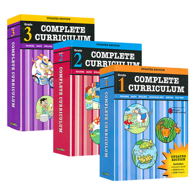 Complete Curriculum Grade 1-3 哈考特 六合一全能练习册 数学 拼写 阅读理解 写作 语言艺术 综合测试 英文原版教辅 进口图书