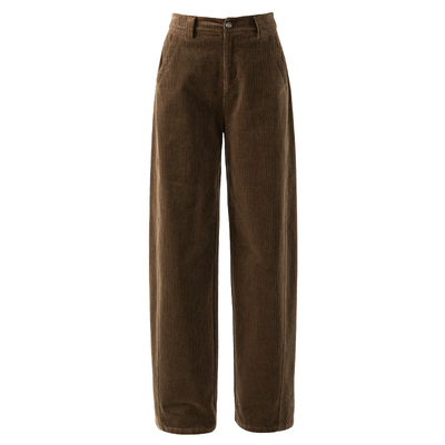 春四季咖色灯芯绒裤子直筒裤女裤