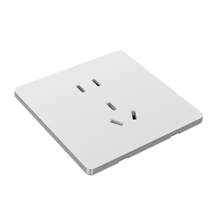 国际电工86型错位五孔插座二三插超薄墙壁电源开关面板斜五孔暗装