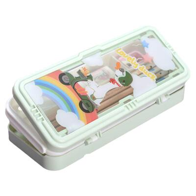 文具盒可爱卡通图案多功能双层