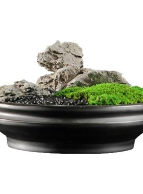 中古侘寂新中式永生苔藓绿植摆件