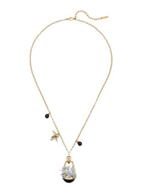 MOH金色盆景水晶花卉项链