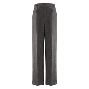 Acme cultum可机洗羊毛法兰绒易打理单褶西裤男商务正装修身长裤