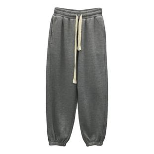 TY1980 TT 冬季新款松紧腰宽松运动休闲加绒加厚束脚卫裤女85699