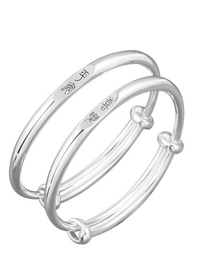 银手镯婴儿9999纯银宝宝足银镯子