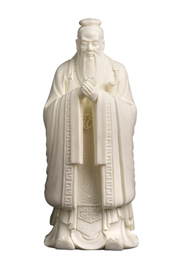 东方泥土孔子陶瓷雕像摆件送礼