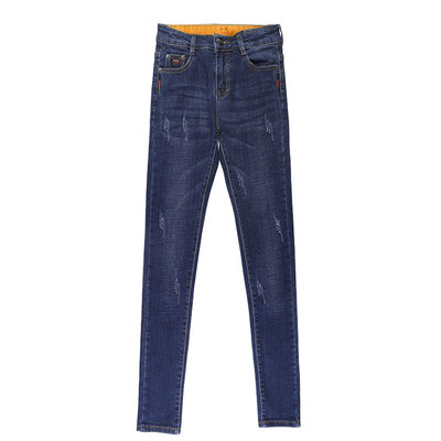 高腰chic韩国九分直筒八分牛仔裤