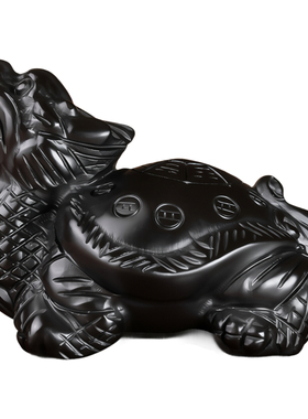 黑曜石龙龟摆件镇宅招财风水吉祥