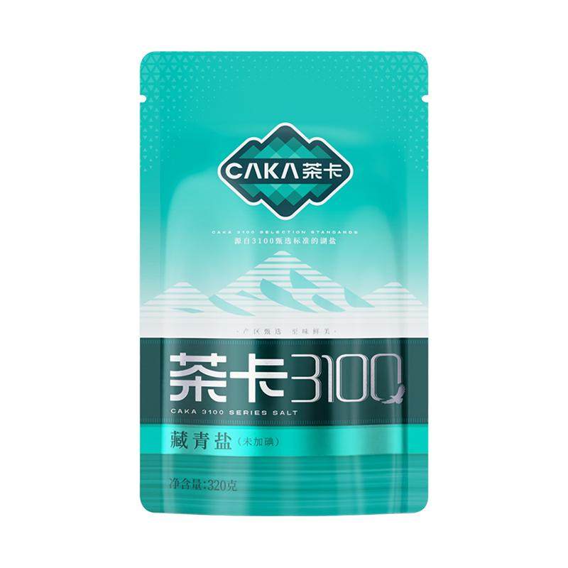 茶卡3100藏青盐320g*10袋青海湖盐未加碘家用细盐纯天然青盐食盐