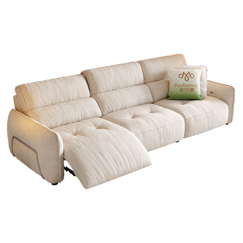 帕沙曼现代云感布艺沙发包豪斯客厅零靠墙高靠背多功能电动沙发