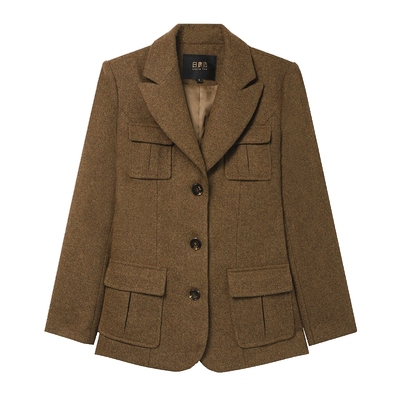 白鹿语英伦风对称口袋西装外套