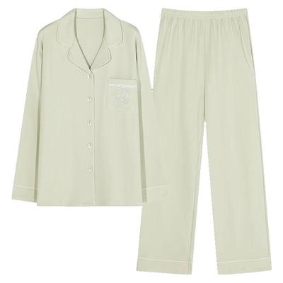纯棉长袖睡衣女士四季家居服套装