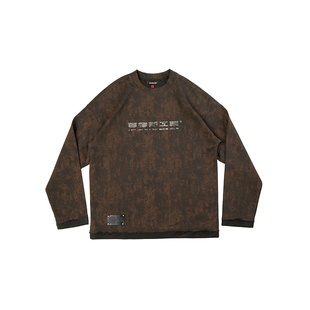 吉考斯工业Fear the Unknown克苏鲁铁锈色不规则袖口做旧圆领卫衣