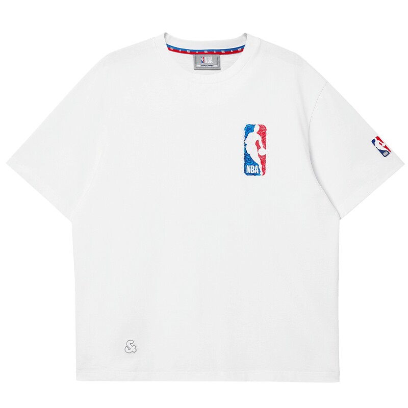 【NBA联名】杰克琼斯男装秋季新款纯棉重磅休闲宽松圆领短袖T恤
