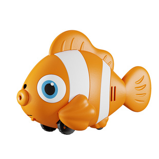 电动自动避障小丑鱼摇摆走路婴儿益智宝宝爬行引导玩具0-2电子鱼