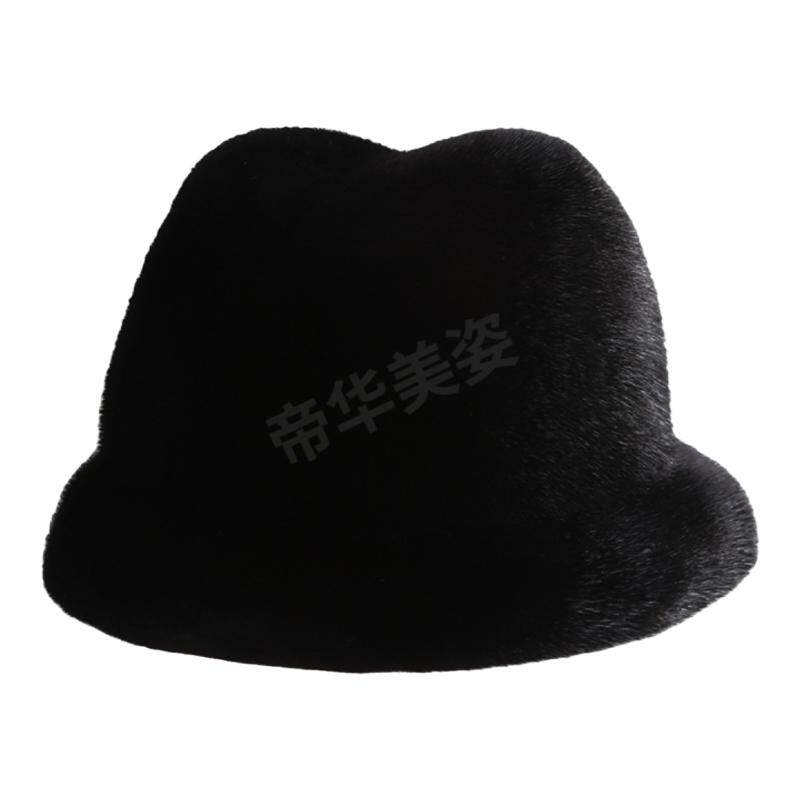 整貂皮绅士礼帽冬中老年男士时尚皮草牛仔帽保暖潮流水貂毛爵士帽