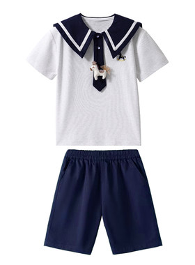 海军风幼儿园大班毕业合唱演出服