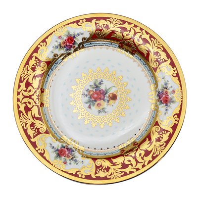 中式轻奢骨瓷浮雕金餐具套装酒店会所家用饭碗盘子高级感乔迁送礼