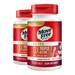 美国MoveFree益节骨胶原蛋白氨糖软骨素骨维力关节维骨力白瓶*2瓶