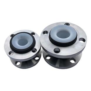 不锈钢内衬四氟法兰式橡胶软连接头耐高温耐腐蚀管道减震器膨胀节