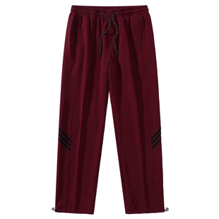 秋季青少年加长裤子男120cm高个子宽松直筒抽绳收口休闲运动裤110