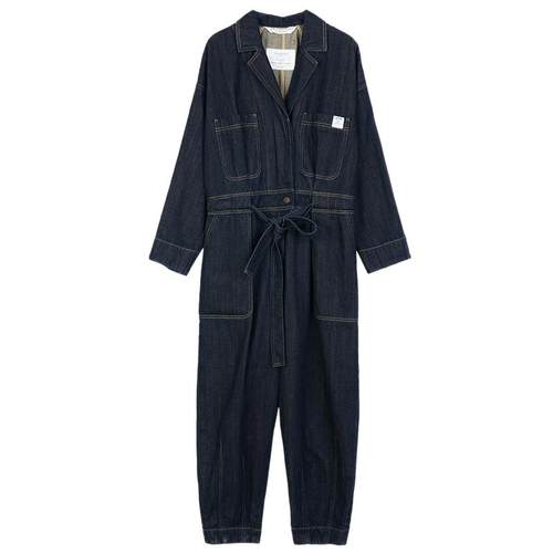 EXCEPTION例外女装春秋款牛仔舒适宽松休闲九分连体锥型裤