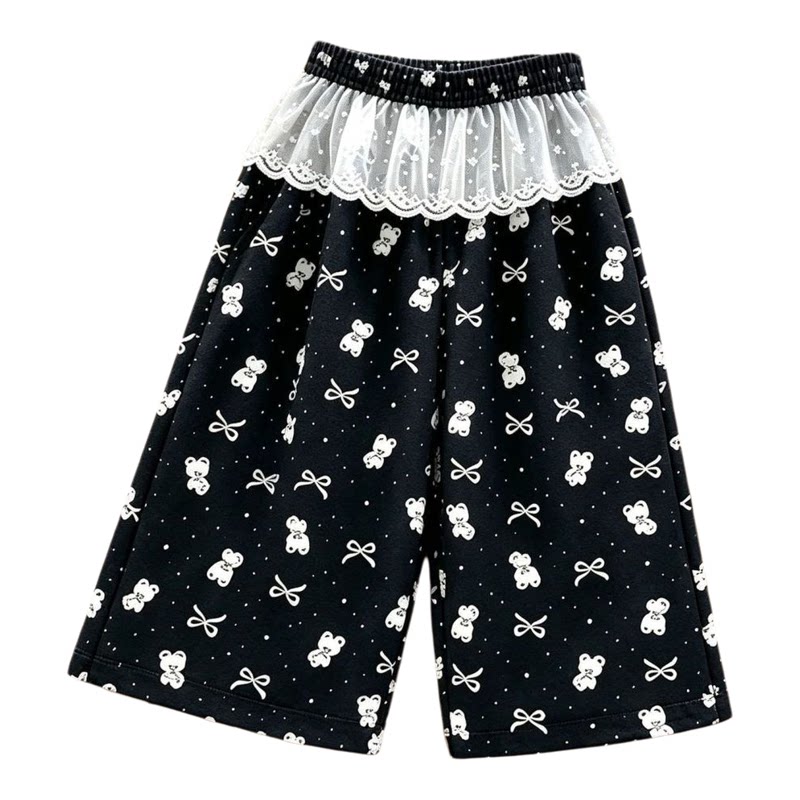 女童春夏薄款九分阔腿裤