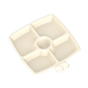 手持分格配菜盘家用吐骨盘醋碟备菜盘配料葱姜蒜收纳盘厨房小工具