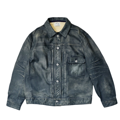 SONOFLOONG蓝染小牛皮506皮衣