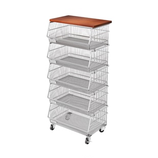 厨房蔬菜置物架落地式多层放水果储物架多功能可移动菜篮子收纳架