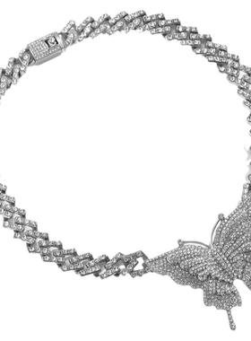 大蝴蝶欧美跨境饰品嘻哈满钻