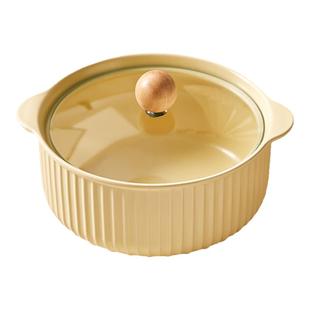 双耳泡面碗带盖大容量陶瓷方便面碗大号汤面碗宿舍学生个人专用碗