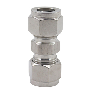 304/316不锈钢卡套直通中间接头等径二通卡套脱脂变径异径仪表管8