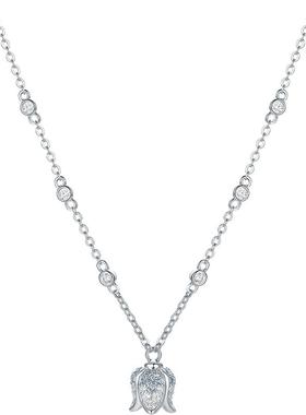 周六福项链女铃兰花链坠S925银高级感轻奢小众送女友本命年礼物