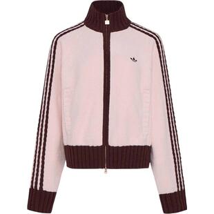 滔搏adidas阿迪达斯三叶草女子撞色针织夹克运动宽松外套KV8867