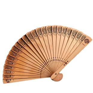 玄同 崖柏苏扇木雕摆件红木工艺品扇子中国风扇子折扇礼品扇文创